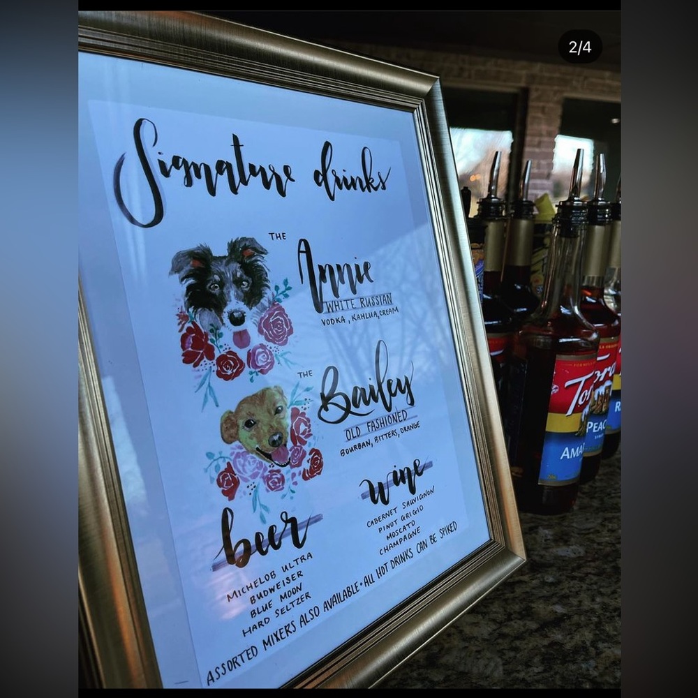 Custom Wedding Menu AND/OR Hand Calligraphy Wedding Invitations